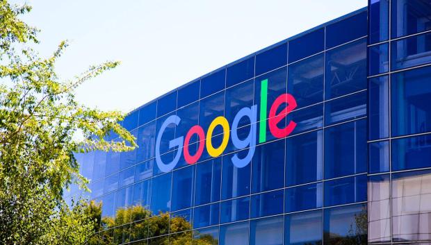 Mountain View, CA/USA - May 21, 2018: Exterior view of a Googleplex building, the corporate headquarters complex of Google and its parent company Alphabet Inc.