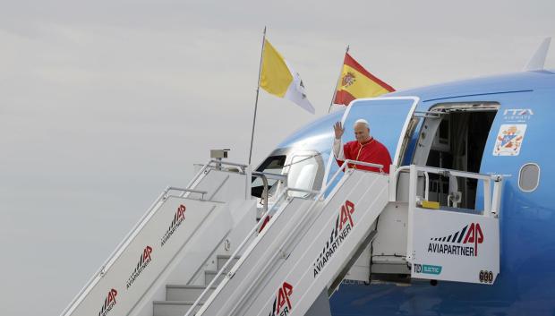 El Papa a su llegada a Madrid
