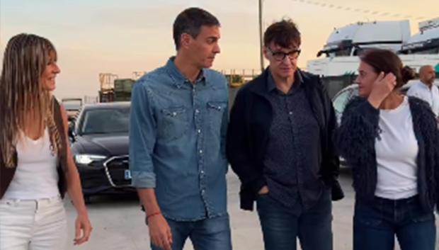 Begoña Gómez, Pedro Sánchez, Salvador Illa y Marta Estruch en el Primavera Sound