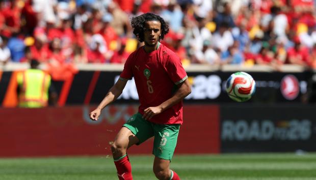 Ayyoub Bouaddi, con la selección de Marruecos