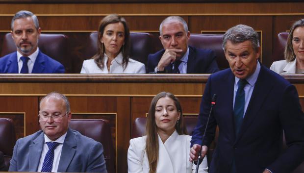 Feijóo, durante su intervención en el Congreso de los Diputados