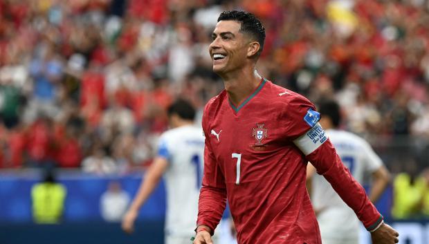 Cristiano Ronaldo, en el partido ante Uzbekistán