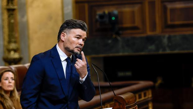 Rufían durante su intervención en el Congreso de los Diputados