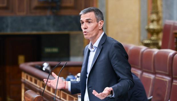 El presidente del Gobierno, Pedro Sánchez, este miércoles en el Congreso de los Diputados
