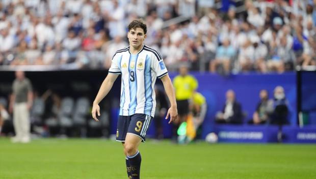 Julián Álvarez, en el partido de Argentina frente a Cabo Verde