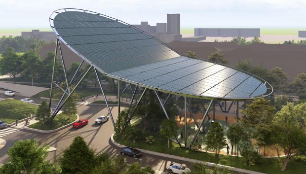 Recreación de la futura pérgola del Parque Castellana