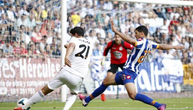 Alvaro Morata during a match between Deportivo vs Real Madrid for the Trofeo Teresa Herrera. Real Madrid wins 0-4
Thuersday 29/08/2013
A Coruña