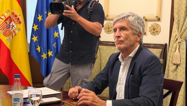 El ministro del Interior, Fernando Grande-Marlaska, el 13 de agosto en Ceuta