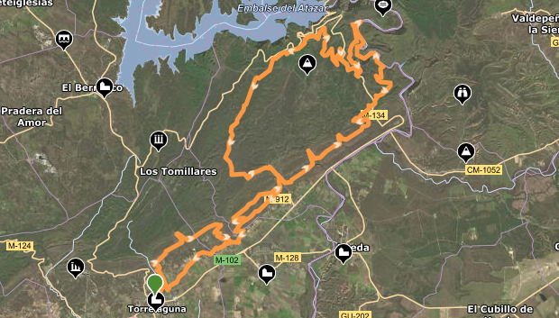 Recorrido largo de la primera edición de la Ruta BTT Canal de Isabel II