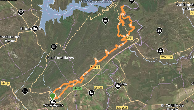 Recorrido corto de la primera edición de la Ruta BTT Canal de Isabel II