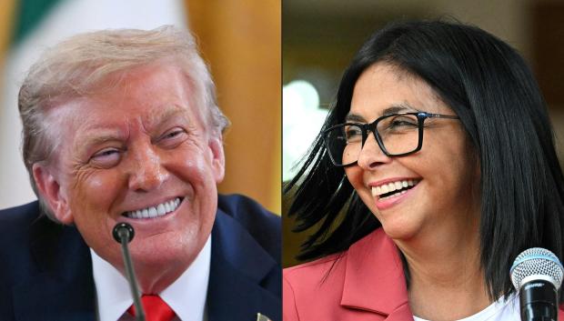 Delcy Rodríguez y Donald Trump