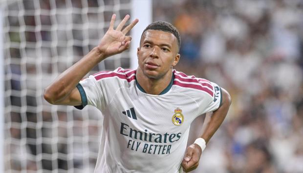 (Foto de ARCHIVO)
26 August 2026, Spain, Madrid: Real Madrid's Kylian Mbappe celebrates scoring his side's fourth goal during the Spanish Primera Division soccer match between Real Madrid and Real Sociedad at the Santiago Bernabeu Stadium. Photo: Oscar Manuel Sanchez/ZUMA Press Wire/dpa

Oscar Manuel Sanchez/ZUMA Press / DPA
26/8/2026 ONLY FOR USE IN SPAIN
