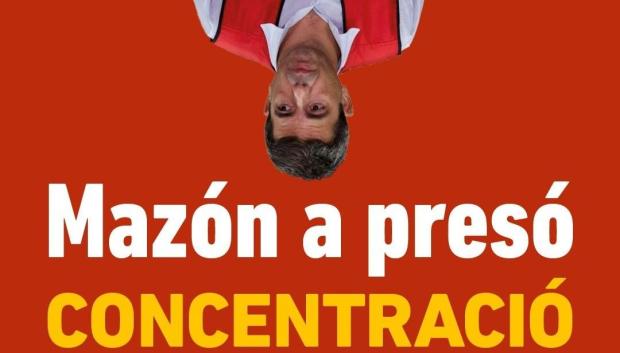 Imagen del detalle del cartel que convoca la protesta contra Mazón en Alicante