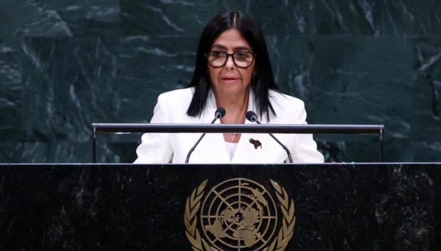 Delcy Rodríguez durante su discurso