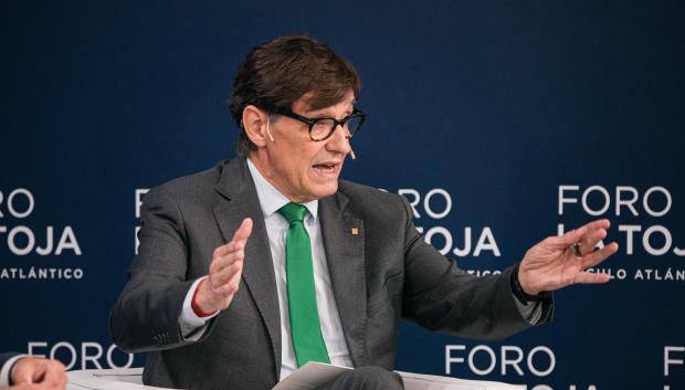Salvador Illa en su intervención para el 'Foro La Toja - Vínculo Atlántico'