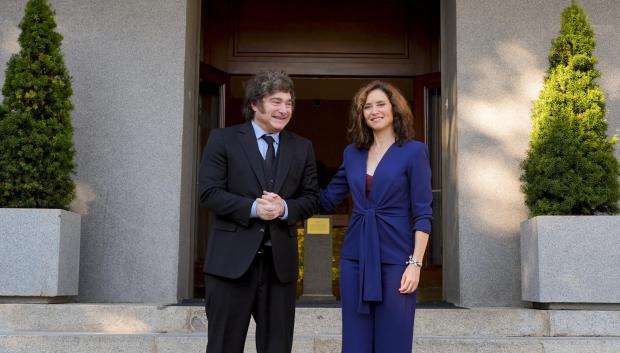 Javier Milei junto a Isabel Díaz Ayuso en Madrid