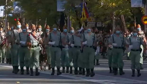 La Legión española, en el 12 de octubre de 2021.