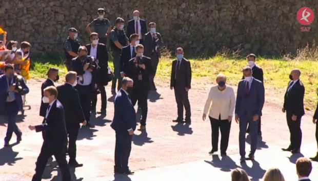 Merkel llega al Monasterio de Yuste (Cáceres).