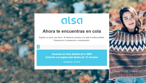 Mensaje que se muestra en la web al intentar acceder a la compra de las entradas