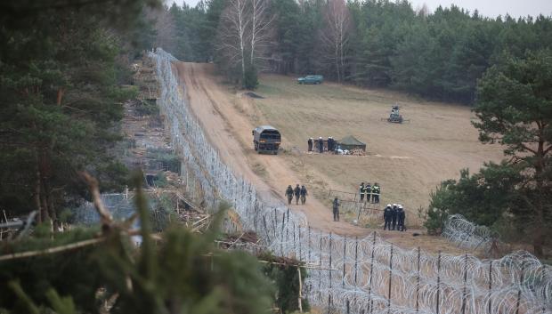Campamento fronterizo en Bielorrusia, ahora vacío