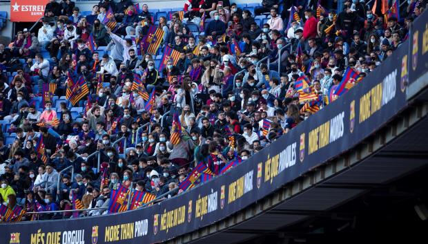El Camp Nou en un partido de Liga