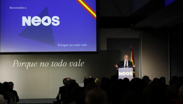 Jaime Mayor Oreja, durante su intervención en la presentación de NEOS.