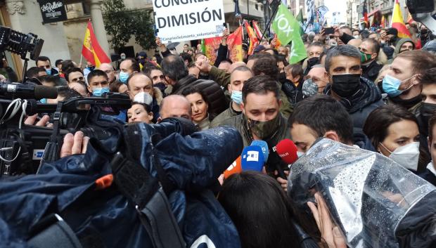 Abascal, en la manifestación de policías en Madrid