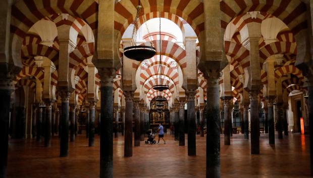 A man visits the former Mosque of Cordoba open to the public, as some Spanish provinces are allowed to ease lockdown restrictions during phase two, amid the coronavirus disease (COVID-19) outbreak, in Cordoba, Spain, May 25, 2020.  *** Local Caption *** .