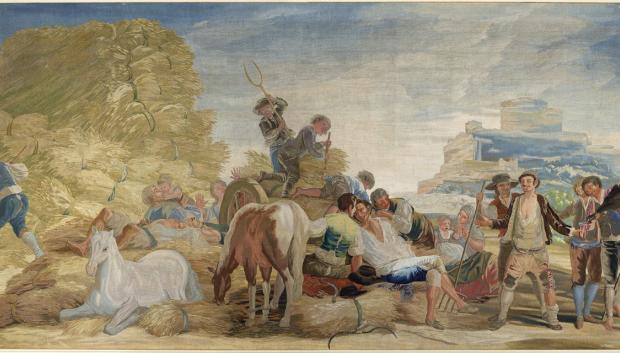 La era o El Verano, de Goya, tapiz sobre cartón