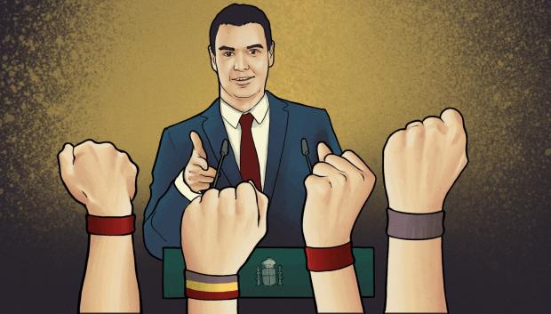 Ilustración: Pedro Sánchez y la prensa