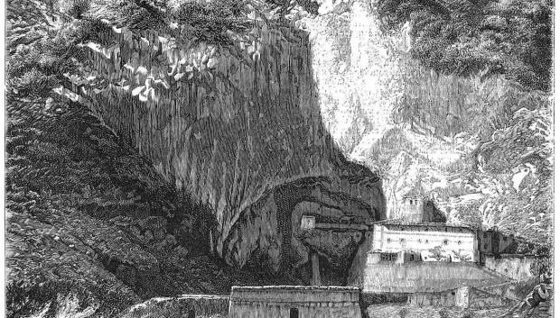 Ilustración de la cueva, obra de Martín Rico, publicada en 1857 en El Museo Universal
