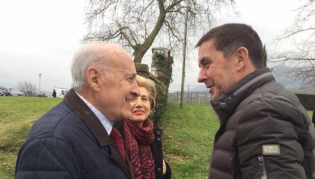 Xabier Arzallus junto a Arnaldo Otegi