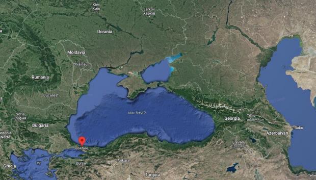 Imagen de satélite del estrecho del Bósforo, que conecta el Mediterráneo con el mar Negro