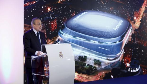 Florentino Pérez durante la presentación del proyecto del nuevo Bernabéu