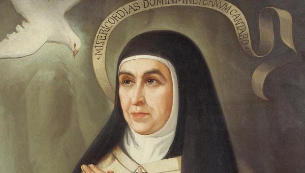 Detalle del retrato de santa Teresa de Jesús por Eduardo Balarca