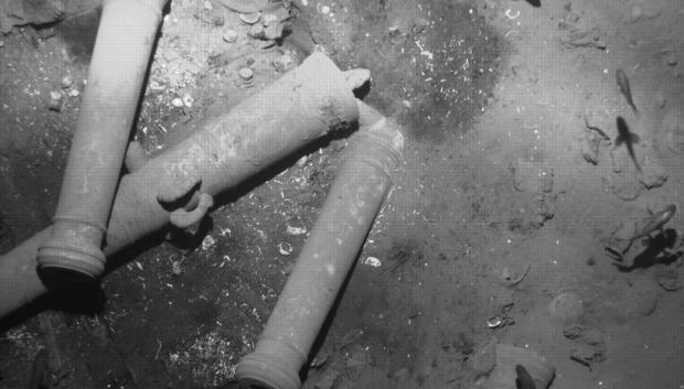 Cañones encontrados en noviembre de 2015 por el equipo de Maritime Archaeology Consultants (MAC)