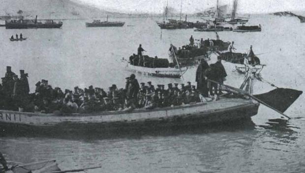 El desembarco de tropas japonesas en Chemulpo