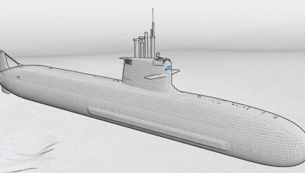 Esquema del submarino S-81 diseñado por Navantia