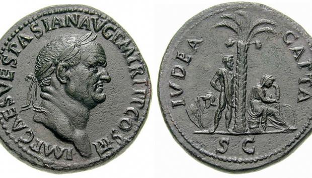 Monedas con la cara del Emperador Vespasiano