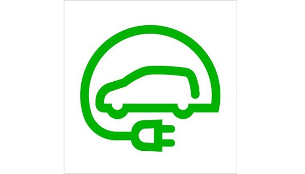 Identificación de vehículo eléctrico tipo pictograma.
