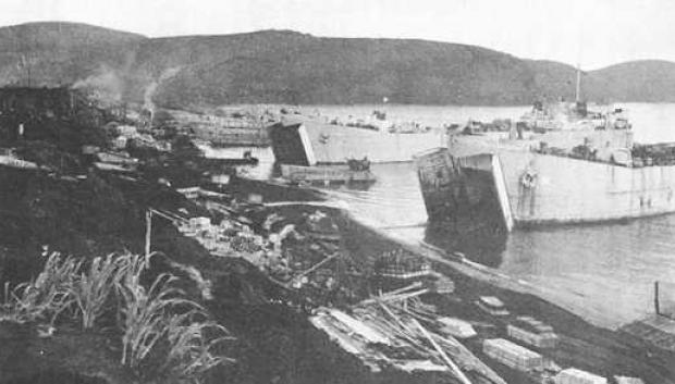 Tropas americanas desembarcando en Kiska