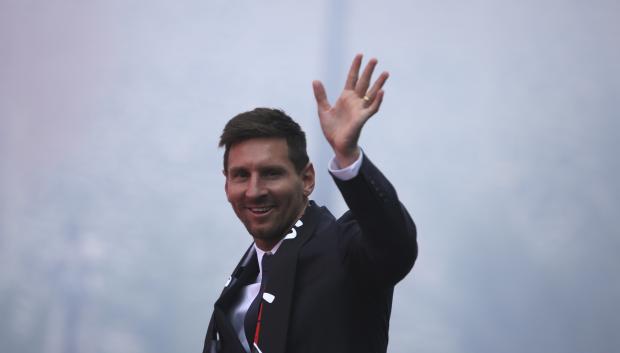 Lionel Messi durante su presentación como nuevo jugador del París Saint-Germain