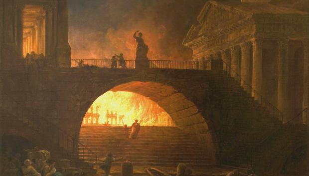 El Gran Incendio de Roma por Robert Hubert