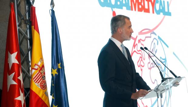 El Rey durante una de sus últimas intervenciones públicas, del pasado lunes en la Real Casa de Correos de Madrid