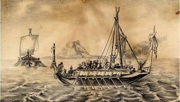 Un buque de guerra Balanguingui garay , c. 1850
