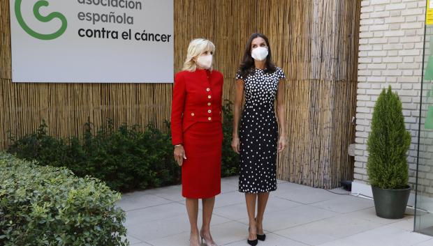Queen Letizia and Jill Biden during the working meeting with the Spanish Association Against Cancer (AECC) in Madrid on Monday, June 27, 2022.