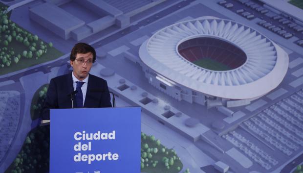 El alcalde de Madrid, José Luis Martínez-Almeida, en la presentación de la Ciudad del Deporte