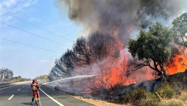 Las grandes carreteras son usadas como cortafuegos, aunque no siempre funciona