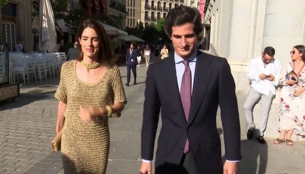 Sofia Palazuelo and Fernando Fitz James Stuart arriving show Juana de Arco en la Hoguera in Madrid, June 7, 2022