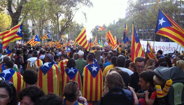Grupo de independentistas catalanes